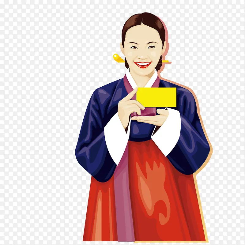 拿着购物卡微笑的韩国美女
