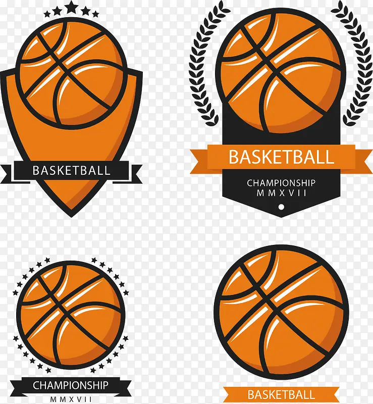 创意时尚篮球运动图标矢量图