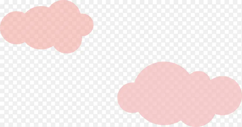 扁平粉红色的云朵矢量图