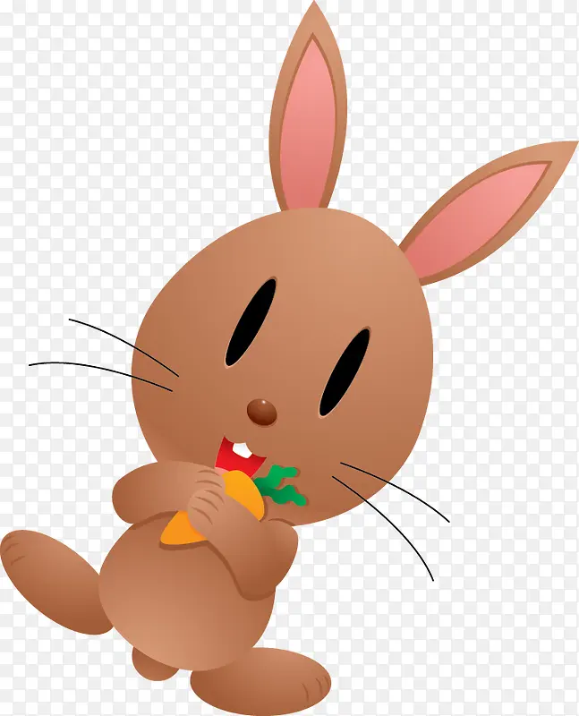 小兔子吃萝卜矢量图