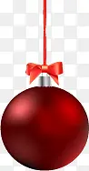 红色质感球形圣诞节元素