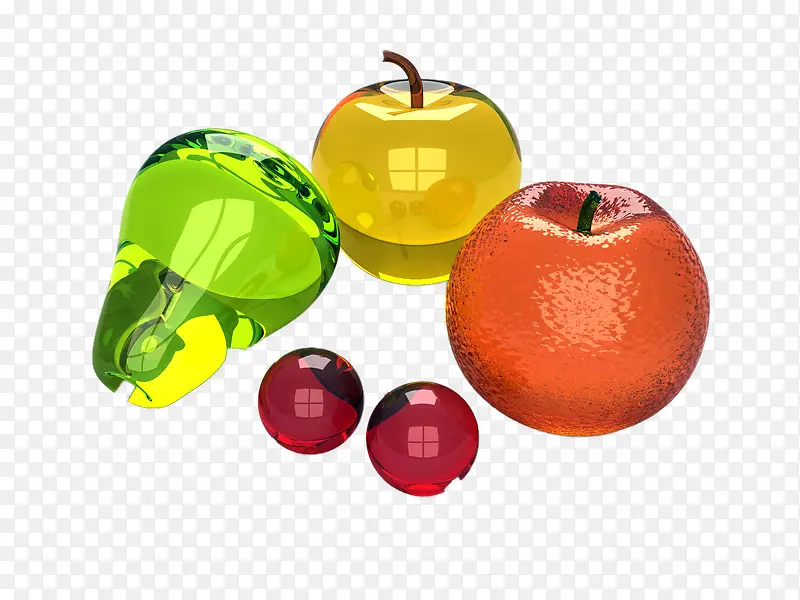 透明玻璃彩色水果