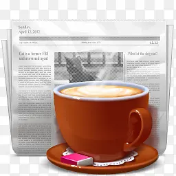 啊咖啡报纸精美3D商务PNG图标