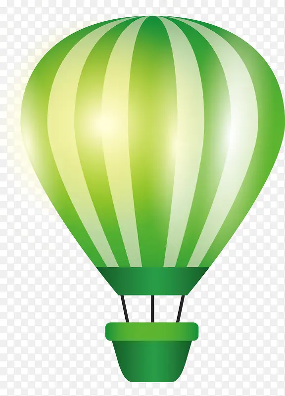 绿白色矢量卡通热气球