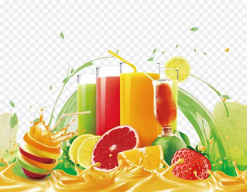 彩色水果汁