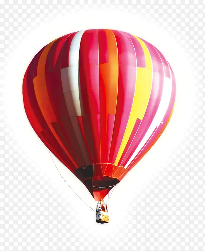 红白色飞起热气球
