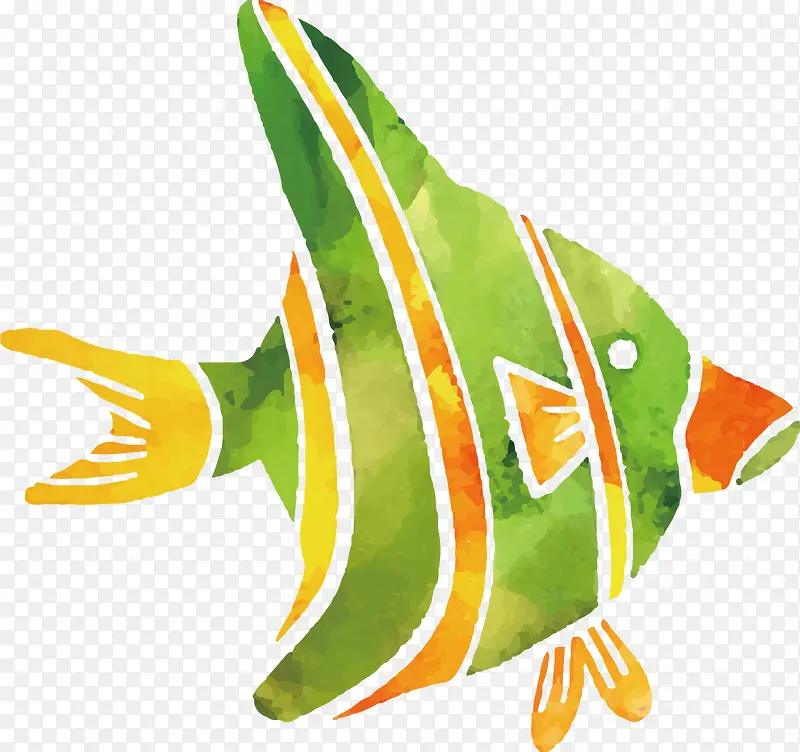 卡通金鱼动物矢量图
