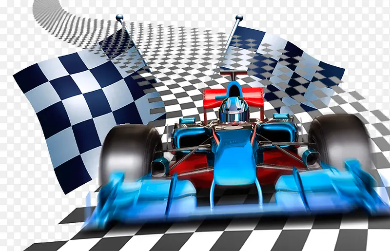 蓝色F1赛车