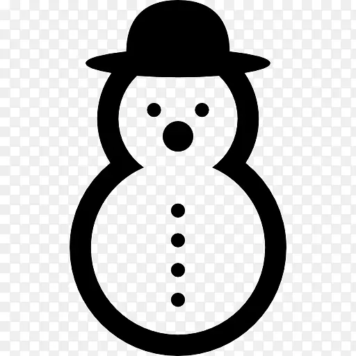 雪人的圆状圆帽图标