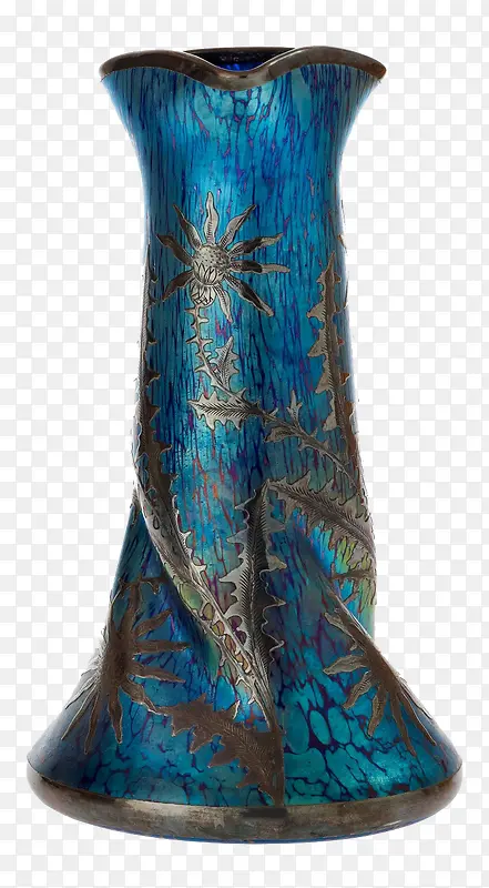 蓝色怀旧花瓶装饰