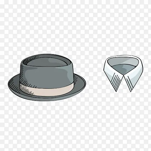 绅士帽与衣领