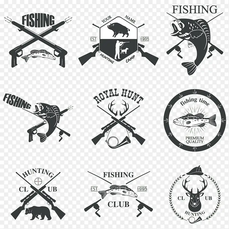 钓鱼标志标志