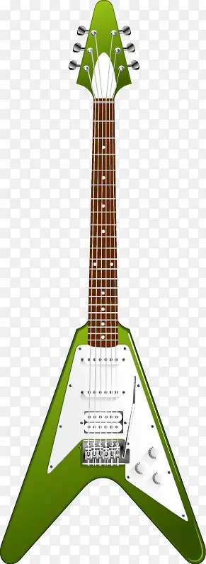 绿色电吉他主题矢量素材