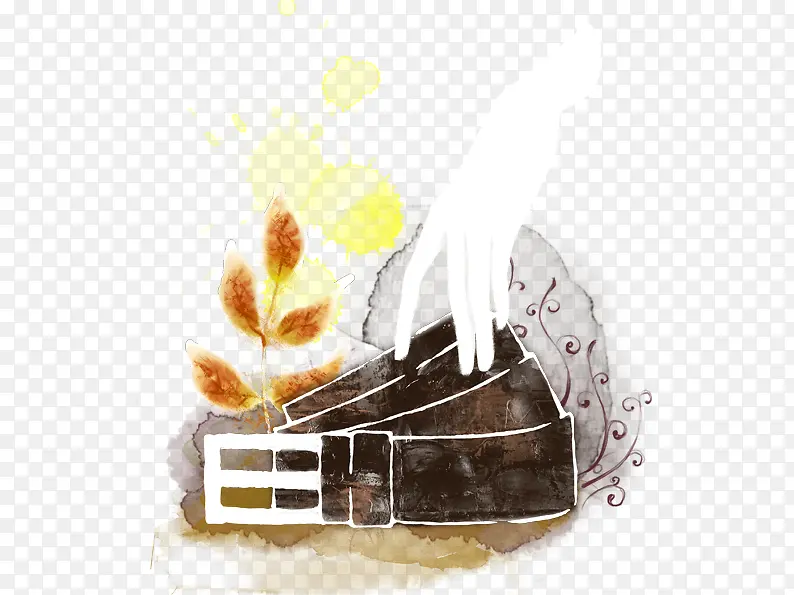 手绘插画手中的皮带