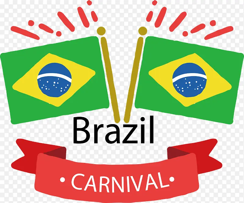 巴西国旗狂欢节标签