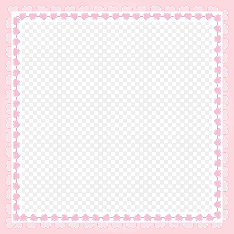 粉色心形装饰方形边框