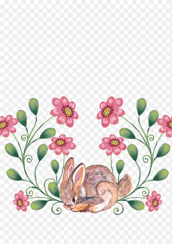 矢量春天的兔子
