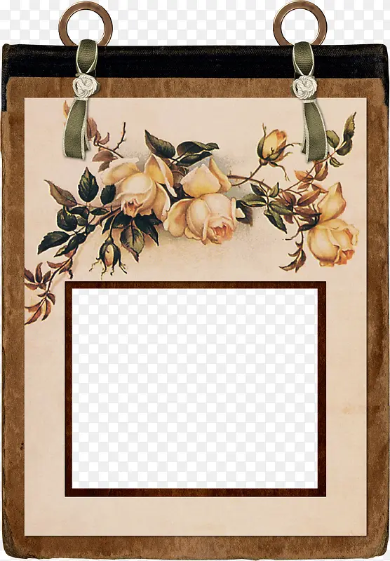 玫瑰花复古相框相册设计