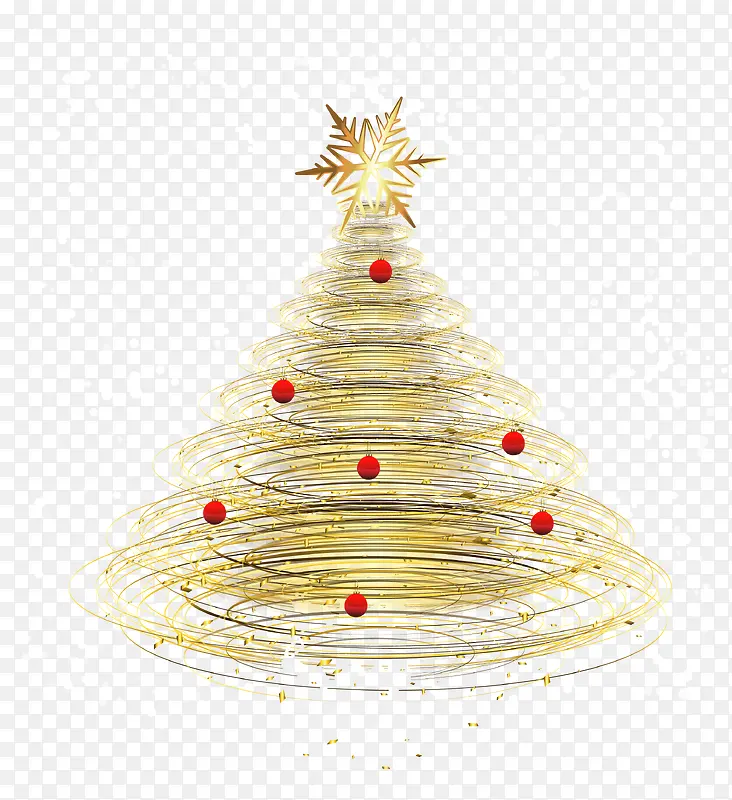 矢量金色线条抽象圣诞树