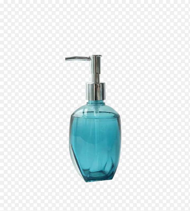 蓝色玻璃挤压沐浴露瓶