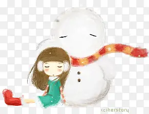 女孩和雪人