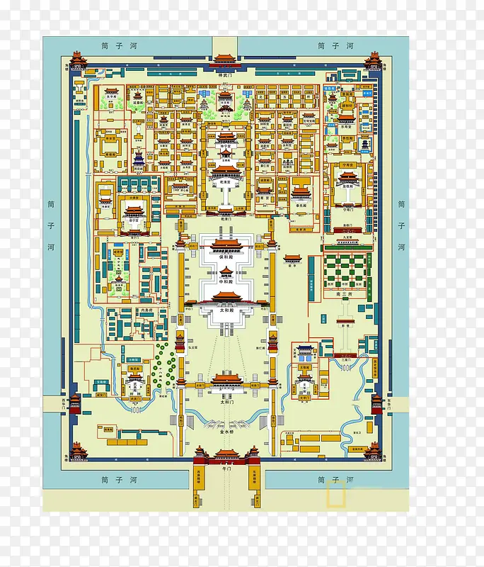 北京故宫旅游地图
