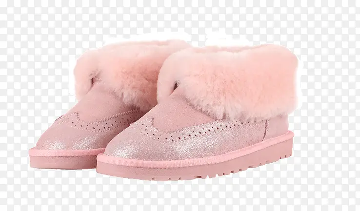 粉色低帮雪地靴