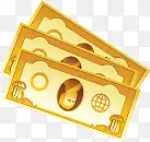 金色钞票货币装饰元素