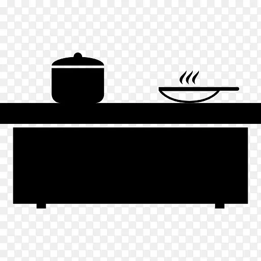 厨房的桌子上和锅子图标