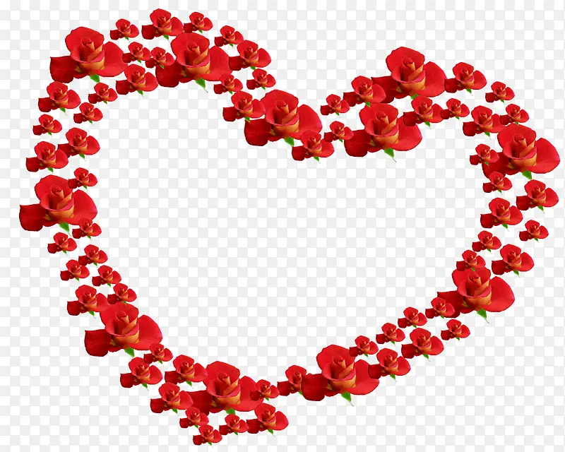 红色玫瑰花朵爱心设计造型