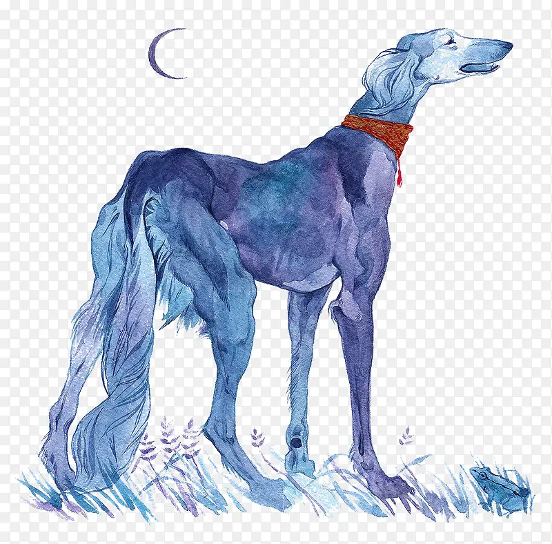 创意水彩手绘狗狗