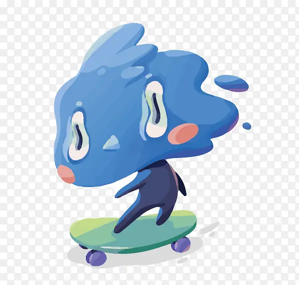玩滑板的小怪物