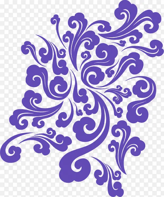 紫色简约海浪花纹装饰图案