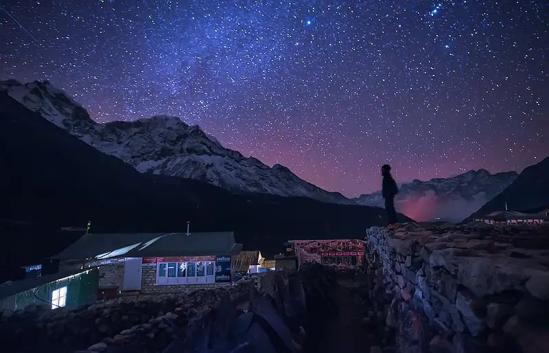 夜空浪漫流星乡村