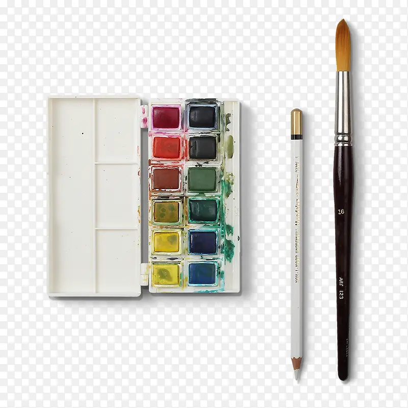 颜料盒和笔