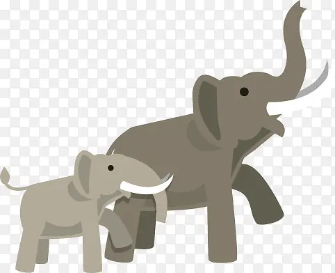 扁平矢量图卡通泰国大象