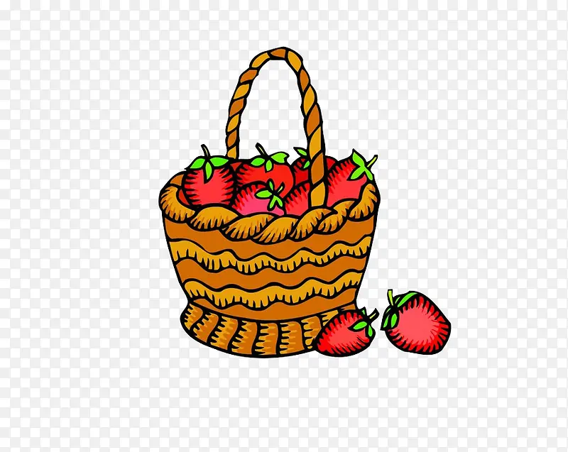 卡通篮子草莓
