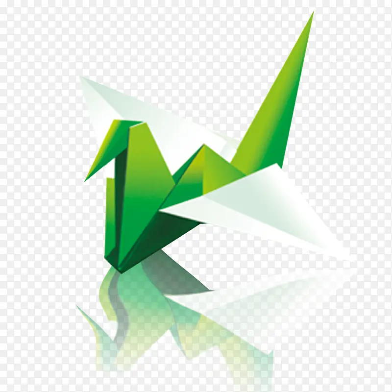 绿色千纸鹤免抠素材