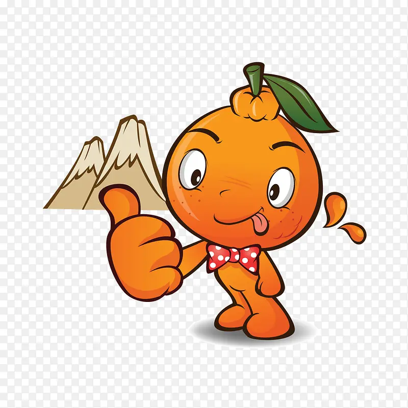 卡通水果人物橙子