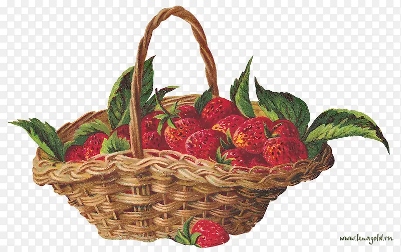 手绘篮子草莓