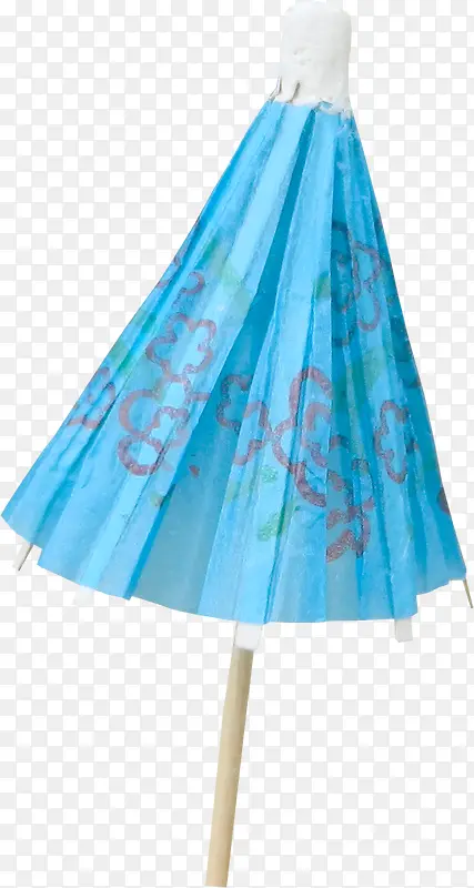 蓝色花纹油纸伞