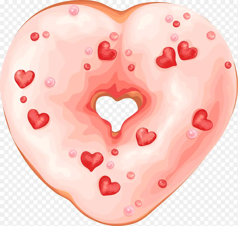 粉色爱心甜甜圈