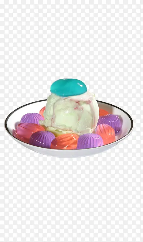 美味彩色果冻冰淇淋