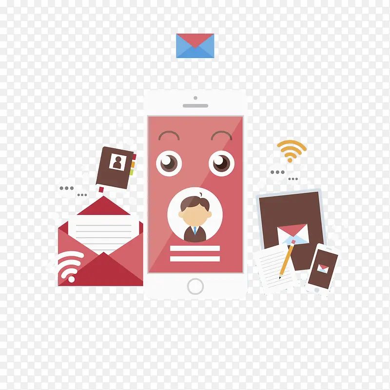 卡通手机短信免抠图