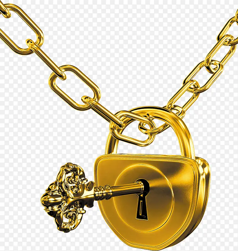 金色的锁和钥匙