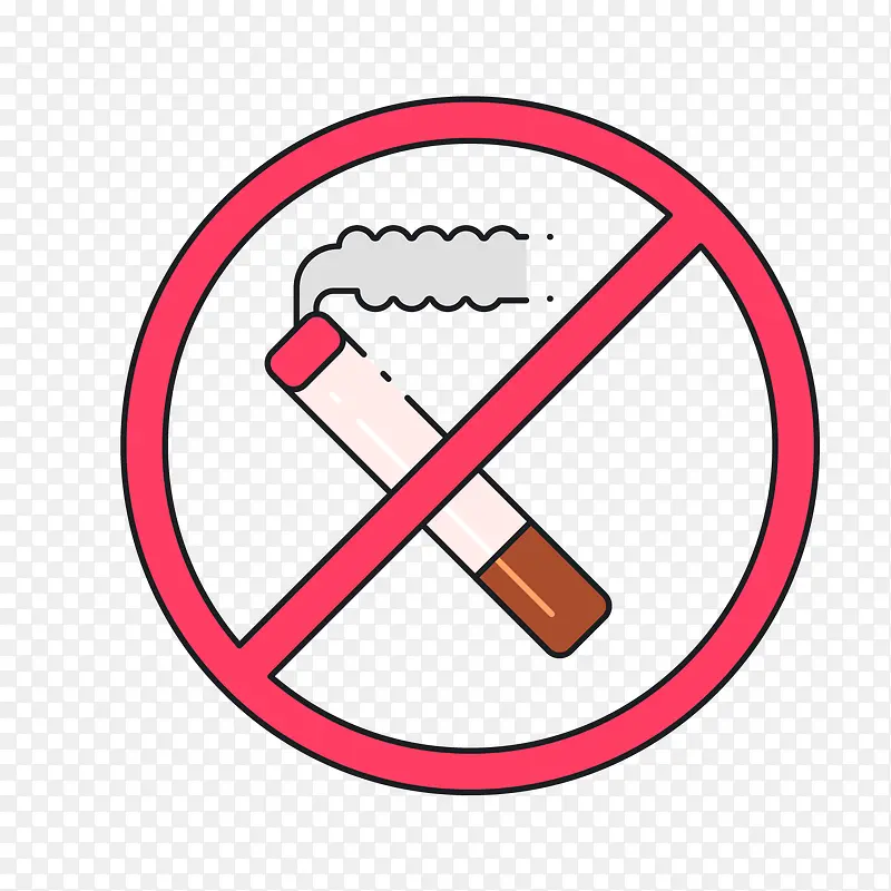 红色禁止吸烟标签