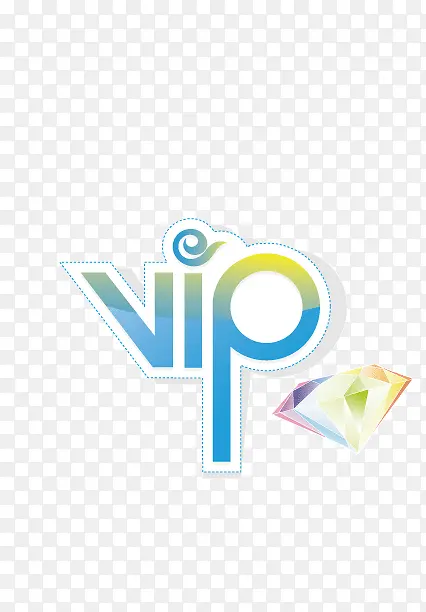 vip 装饰字体 描边 矢量图 渐变色