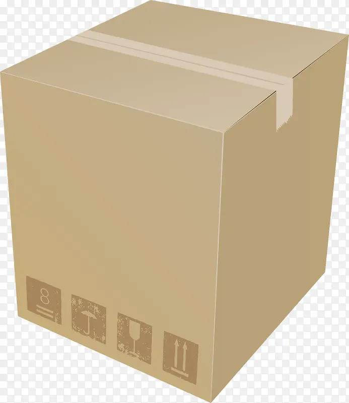 密封纸箱正方体纸箱矢量图