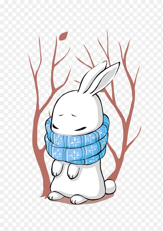 矢量冬天里的兔子