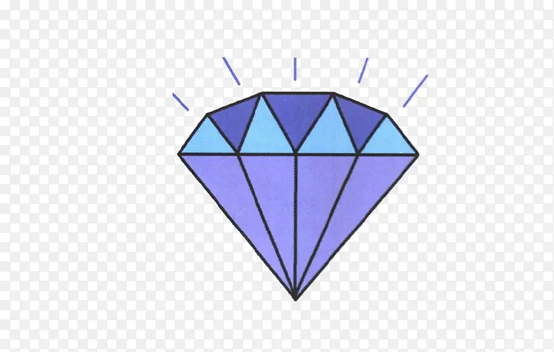 手绘蓝紫色发光钻石